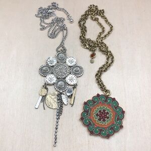 Curated bundle boho statement long necklaces Lucky Brand and Chico's